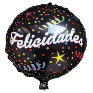 6 globos Foil "FELICIDADES-CONFETTI" 45 cm