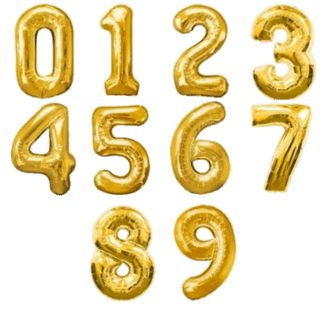 Globos de Números foil Oro 70 cm