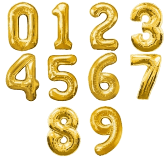 Globos de Números foil Oro 100 cm | Venta de Globos -1 Globo 2 Globos Globos