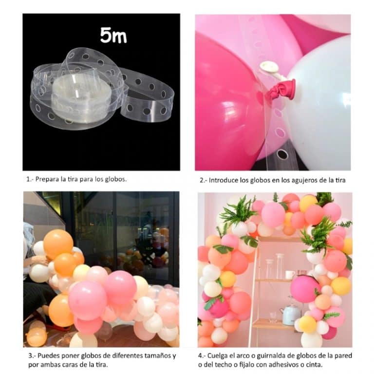 Tira decoración globos 5 m | Venta de Globos -1 Globo 2 Globos 3 Globos